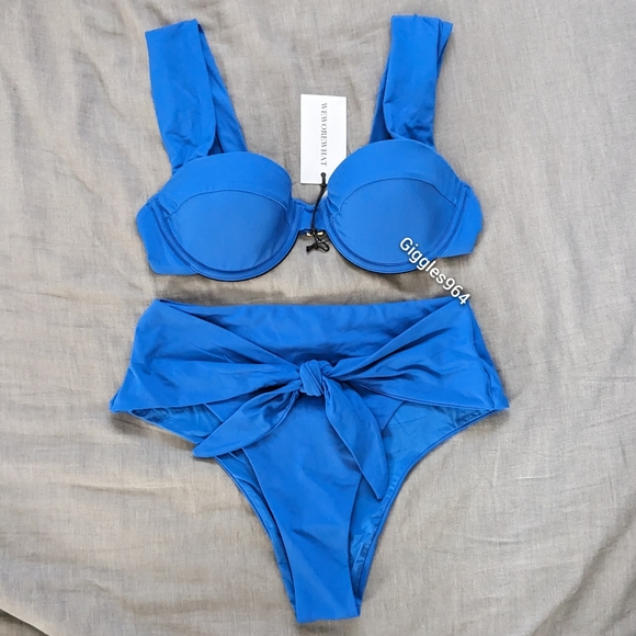 WeWoreWhat Claudia Riviera Bikini Set Matisse Blue - Picture 2 of 8